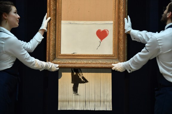 BRITAIN-ENTERTAINMENT-ART-BANKSY-AFP PICTURES OF THE YEAR 2018