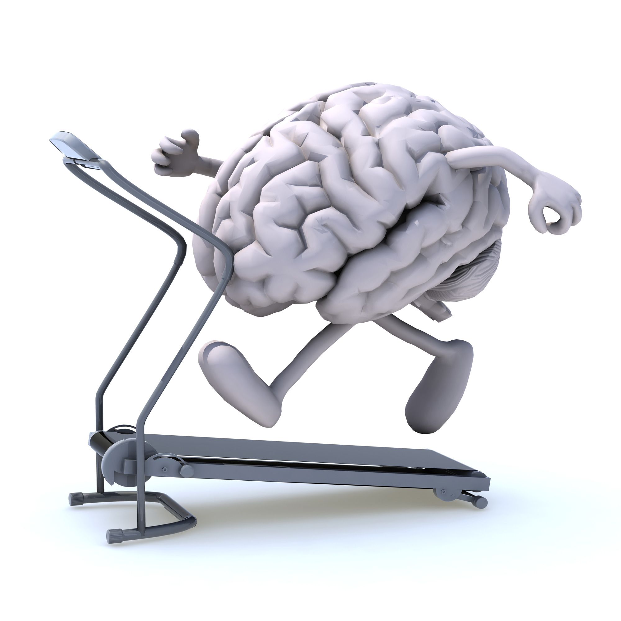 human brain on a running machine