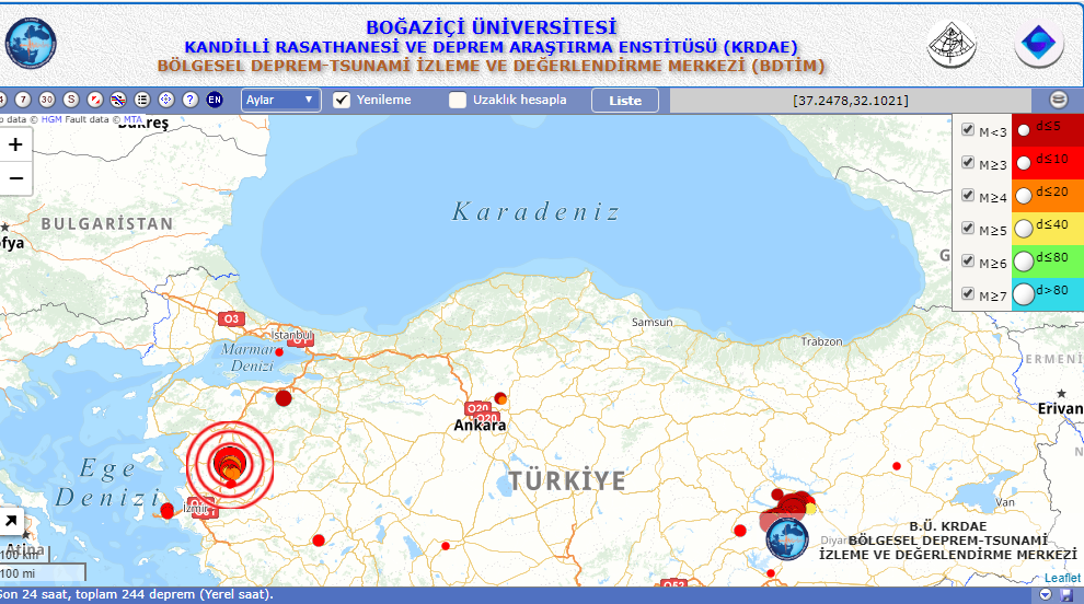 маниса-землетрясение
