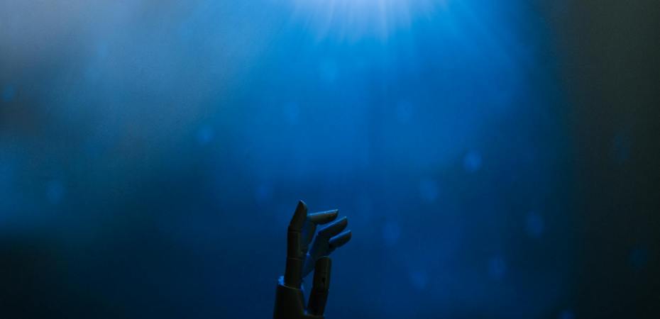 silhouette of a robot hand