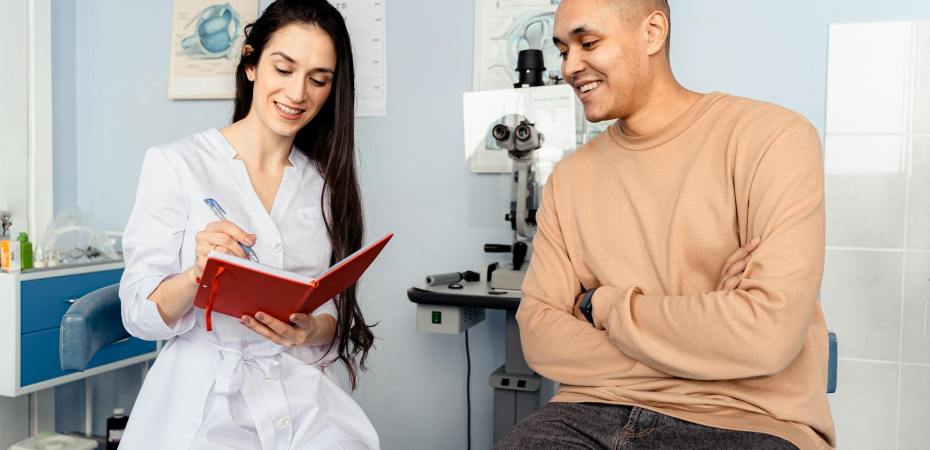 doctor talking to a patient